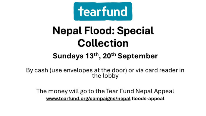 Dorchester Baptist Church tearfund Nepal Flood Collection